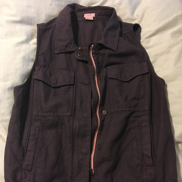J. Crew Purple/Maroon Drawstring Vest - Picture 1 of 4